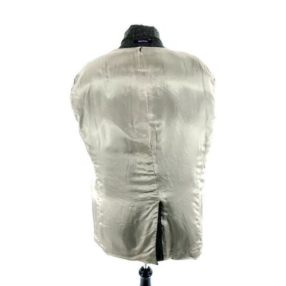 Chaps Ralph Lauren Tweed Wool Alpaca 2 Button Sport Coat 44L Black Tan Birdseye - Picture 11 of 11